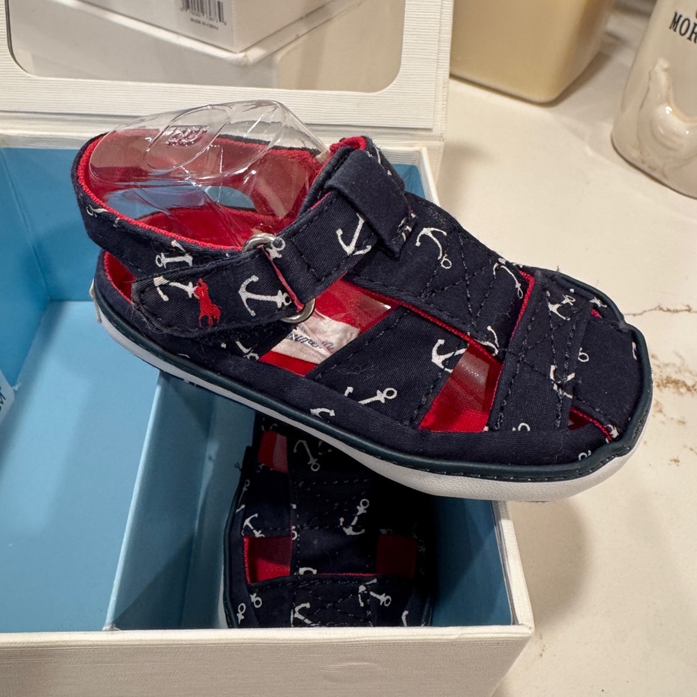 Ralph Lauren Blue and Red Sandals Casual Comfort